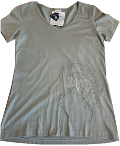 Sage Kowhai V-Neck Organic T-Shirt