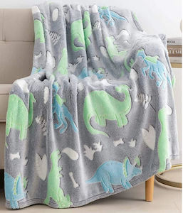 Dinosaur Pattern Glow-in-the-dark Blanket