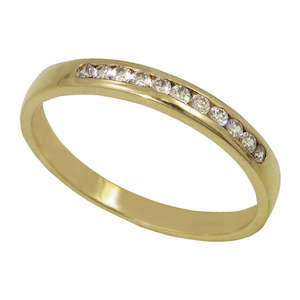 9ct Gold Diamond Channel set Band