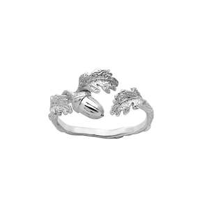 Karen Walker Acorn & Leaf Ring Silver