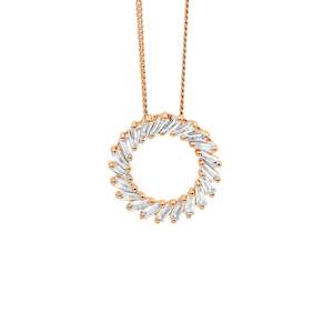 Ellani Rose CZ Open Circle Necklace