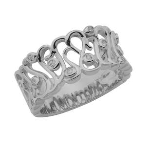 White Gold Diamond Squiggle Ring