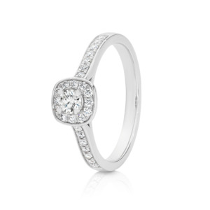 Jewellery: Passion8 Cushion Shaped Diamond Halo Ring