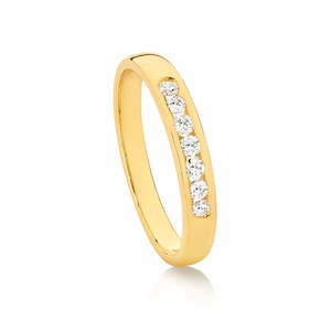 9ct Yellow Gold Diamond Channel Set Ring