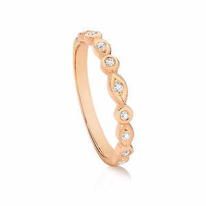 9ct Rose Gold Diamond Stacker Ring