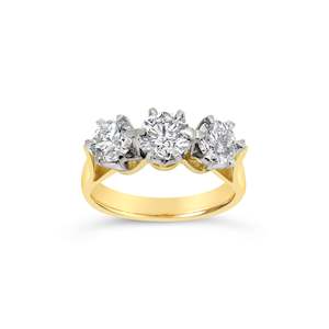 18ct Gold 'Swarovski' Lab-Grown Diamond Trilogy Ring