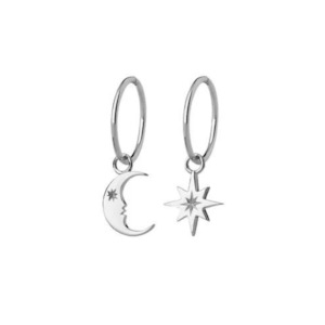 Karen Walker Crescent Moon & Star Sleeper Earrings