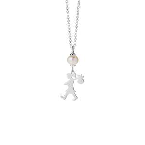 Jewellery: Karen Walker The Girl & The Pearl Necklace Silver