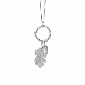 Jewellery: Karen Walker Acorn & Leaf Loop Necklace Silver