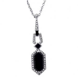 Jewellery: Esse Onyx and Marcasite Necklace