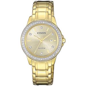 Citizen Ladies Gold Crystal Set Eco-Drive