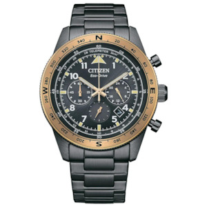 Citizen Gents Eco-Drive Black & Rose Chronograph