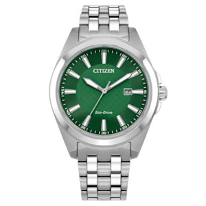 Mens Eco-Drive Steel Green Dial Watch