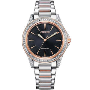 Jewellery: Citizen Eco-Drive Ladies Rose & Steel Watch with Crystals