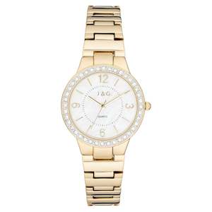 JAG ' Coolum' Ladies Gold Crystal Set Watch