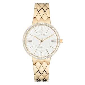 JAG 'Balmoral' Ladies Gold Crystel Set Watch