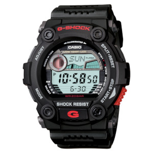 Casio G-Shock Black Digital Watch with Red Accents