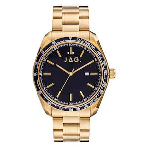 JAG 'Lonsdale' Gents Gold Watch with Black Dial