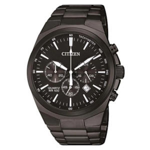 Citizen Gents Black Steel Chronograph Watch