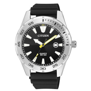 Citizen Gents Quartz Steel Watch with Resin Strap