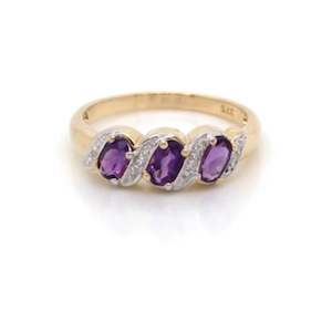 Amethyst & Diamond Dress Ring