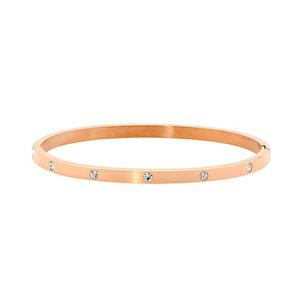 Jewellery: Ellani Rose Steel CZ Hinged Bangle