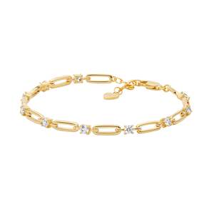 Ellani Gold CZ Link Bracelet