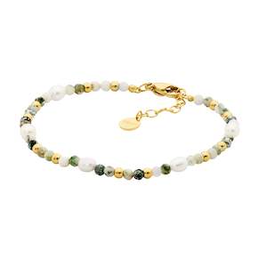 Jewellery: Ellani Tree Agate & Pearl Bracelet