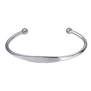 Mens Silver ID Bangle 52x68mm