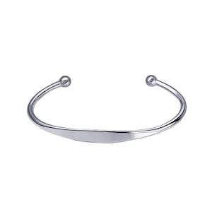 Jewellery: Childs Size Silver ID Bangle 40x50mm