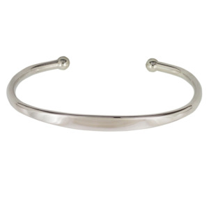 Jewellery: Ladies Silver 'Torque' ID Bangle