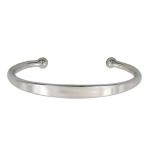 Silver 'Torque' ID Bangle Small-Medium