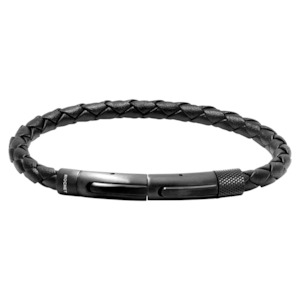 Rochet Men's Black Leather Bracelet