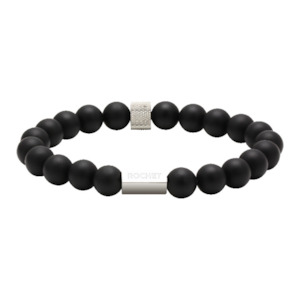 Rochet Men's Black Bead Bracelet