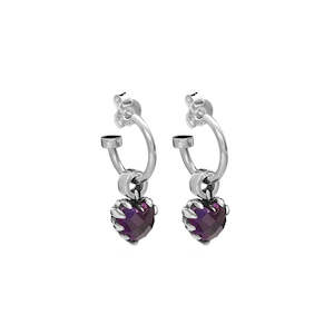 Stolen GC Dark Amethyst Love Anchor Earring