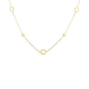 9ct Gold Circle & Bead Chain Necklace