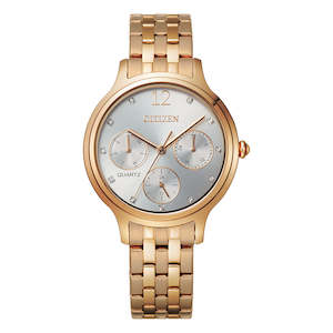 Citizen Ladies Rose Gold Watch with Crystals