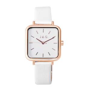 JAG 'Kiara' Ladies Rose Square Dial & Leather Band