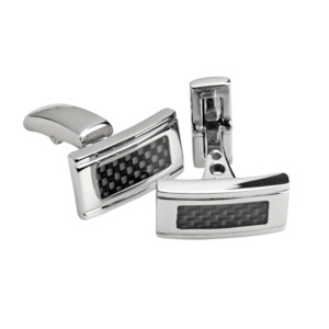 Jewellery: Rochet Mercury Carbon Fiber and Steel Cufflinks