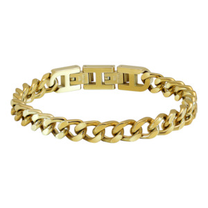 Jewellery: Rochet Men's Gold Plated Steel Curb Bracelet