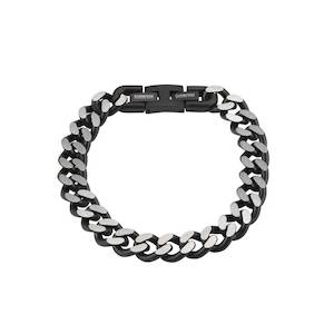 Jewellery: Cudworth Steel Antique Grey Men's Curb Bracelet