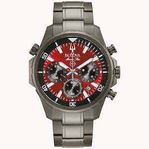 Bulova Gents Grey & Red Chronograph Watch