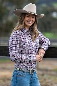 Pure Western Victoria Check Western Long Sleeve Shirt