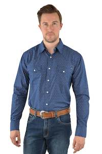 Shirts: Pure Western Duke Print Western Long Sleeve Shirt