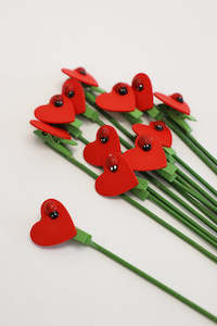 Craft material and supply: Ladybird Heart Pick PK24 (unit 1 + 4)