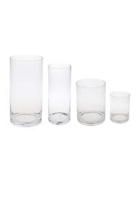 Glass Cylinder Vases (units 6 + 12)