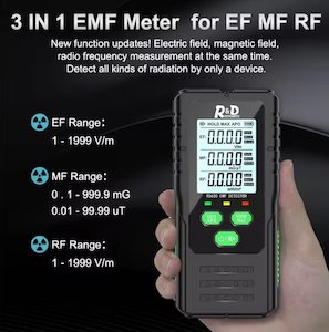 EMF Household Tester - 3 in 1 - Voltage, Magnetic force & Radio Frequencies