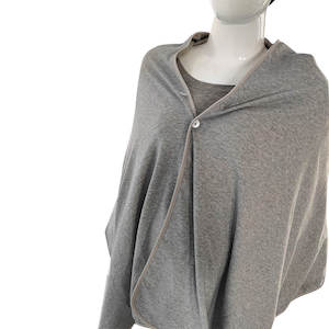 Grey EMF Protective Poncho with Silver Fiber Anti-EMI RFID Shielding