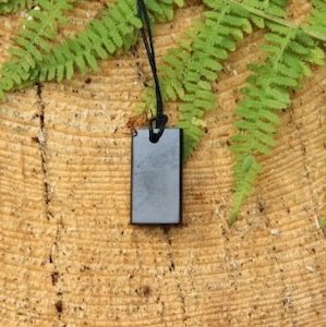 Shungite rectangular pendant - SECONDS