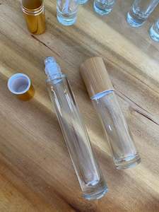 Network marketing: Clear Tall 10ml Roller bottles with Gold Cap